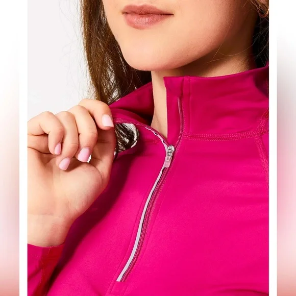 BloqUV Women's Half Zip Top - Passion Pink small - Picture 4 of 8